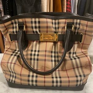 Burberry Golderton Tote Haymarket Coated Canvas MD